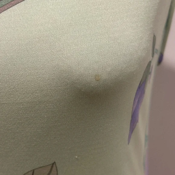 Vintage Leonard Paris Light Green Floral Sleeveless Dress Sz S - Picture 10 of 10